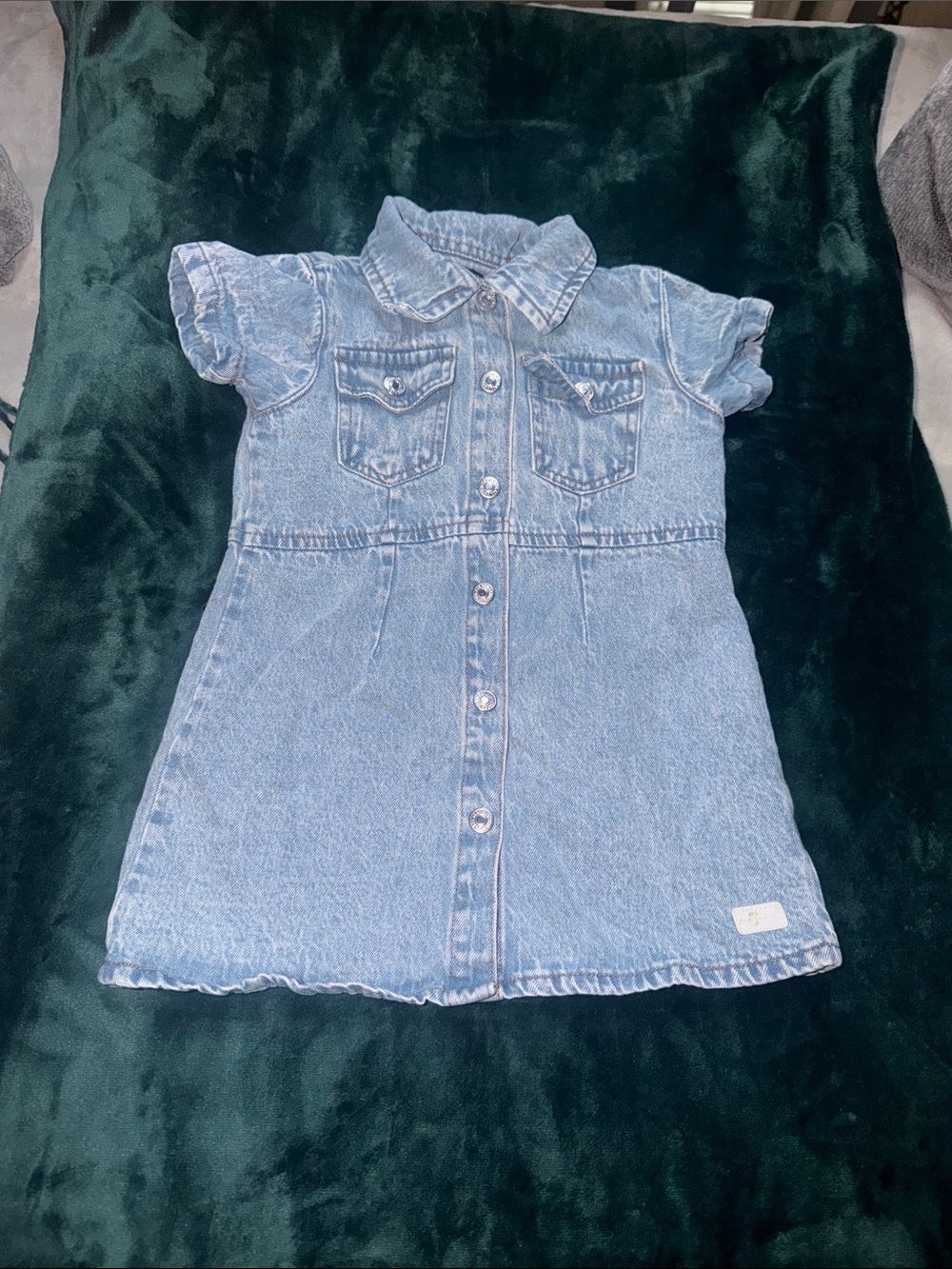 7 for all mankind toddler Light Wash Denim Button-Up Dress